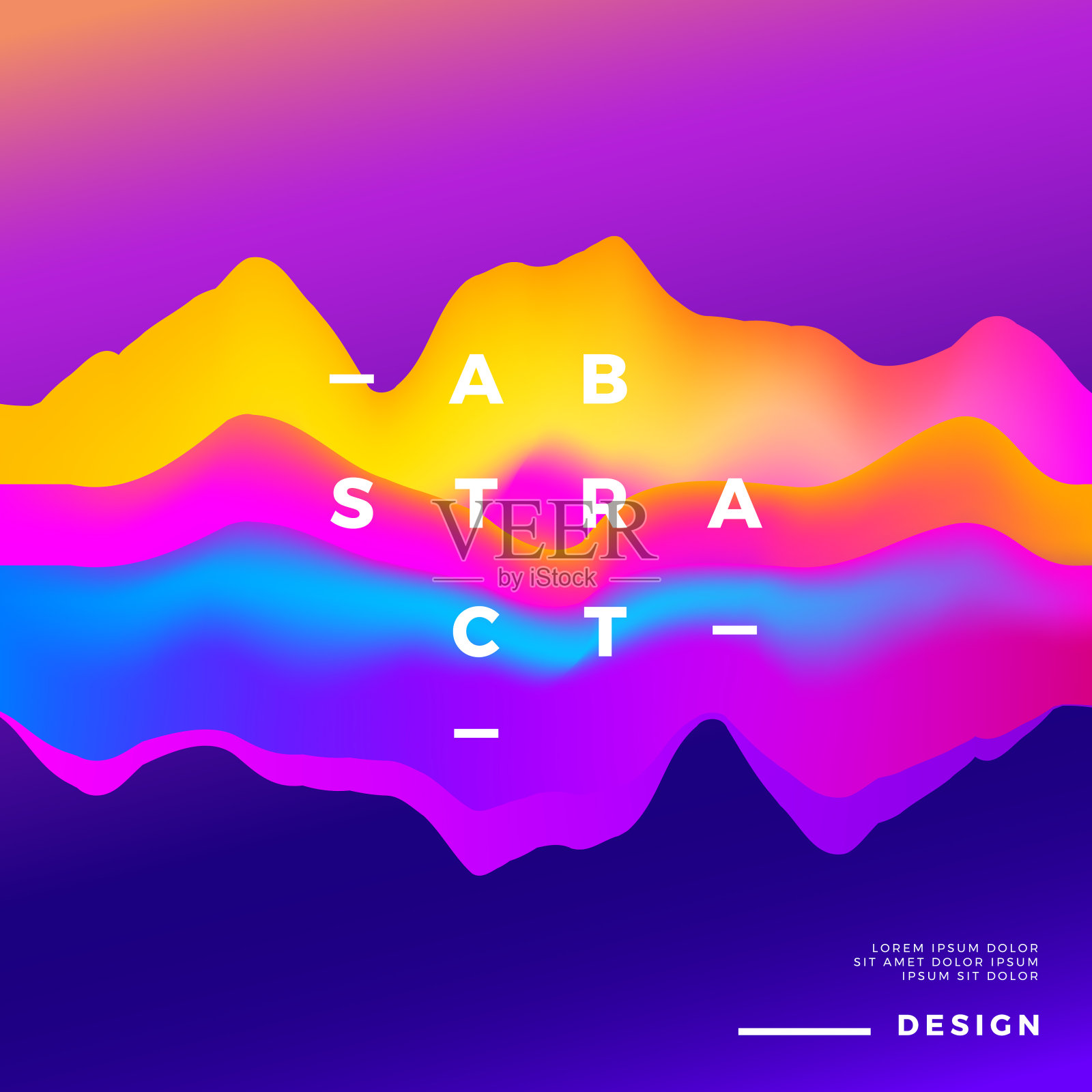 抽象的渐变背景。彩色液体液体形状。插画图片素材