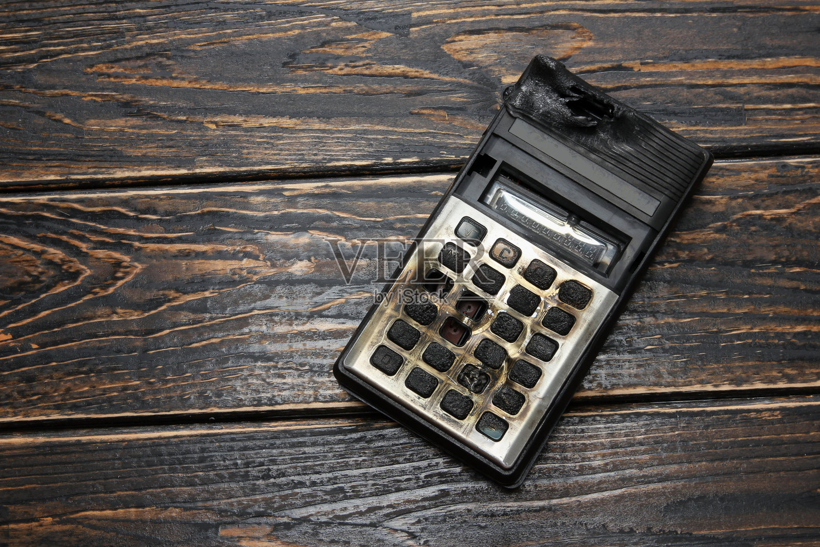 烧焦的计算器照片摄影图片