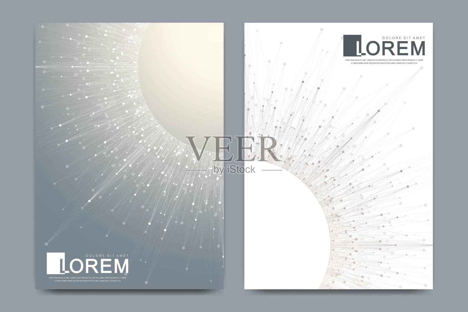 现代矢量模板的小册子，传单，传单，封面，横幅，目录，杂志，或年度报告在A4大小。未来科技设计。曼陀罗的展示。行神经丛。设计模板素材