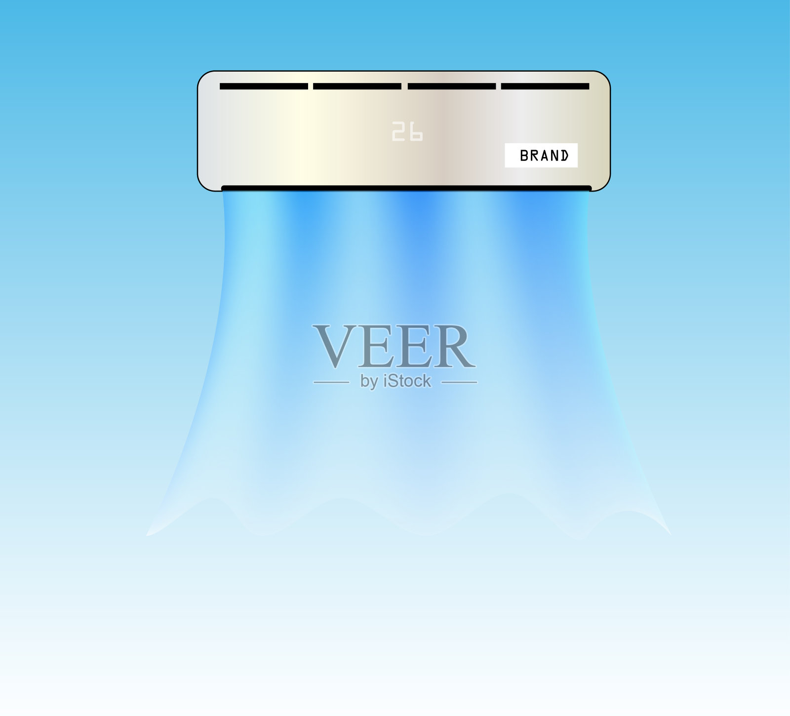 矢量分割ac和它的新鲜波浪空气与粉红色的背景插画图片素材