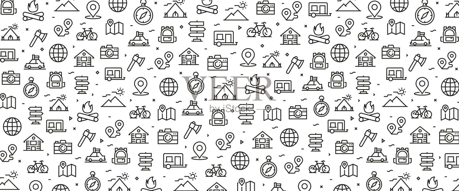 矢量插图露营图标概念图标素材