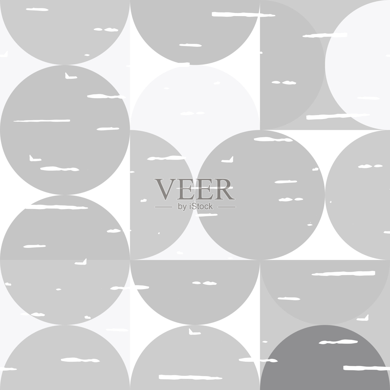 白色圆形瓷砖无缝图案，矢量几何背景。插画图片素材