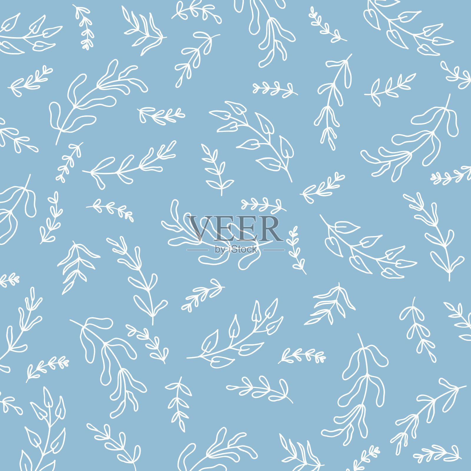 无缝花卉图案或纹理与涂鸦风格，春夏主题背景插画图片素材