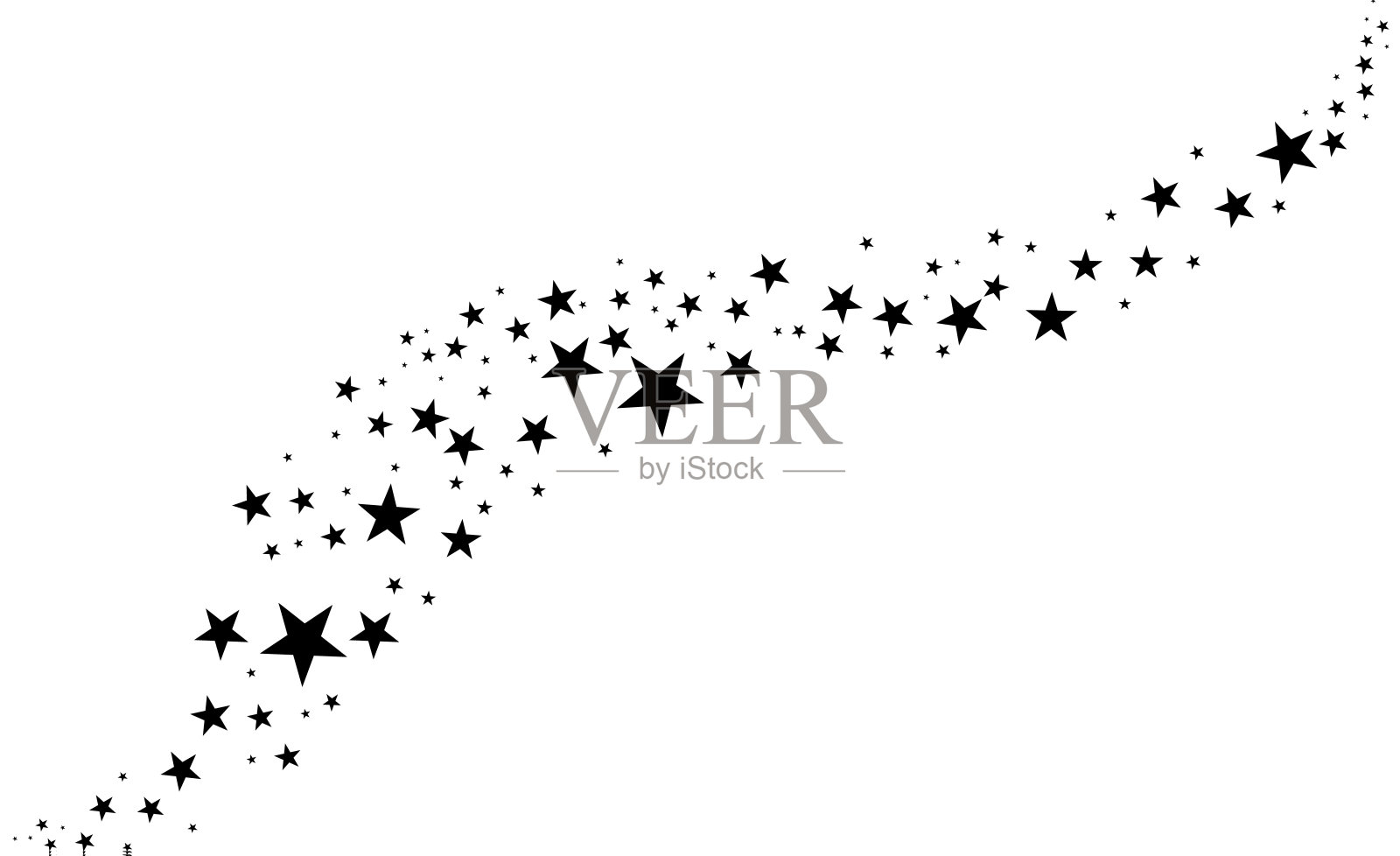 流星。白色背景上孤立的星星云。矢量图插画图片素材