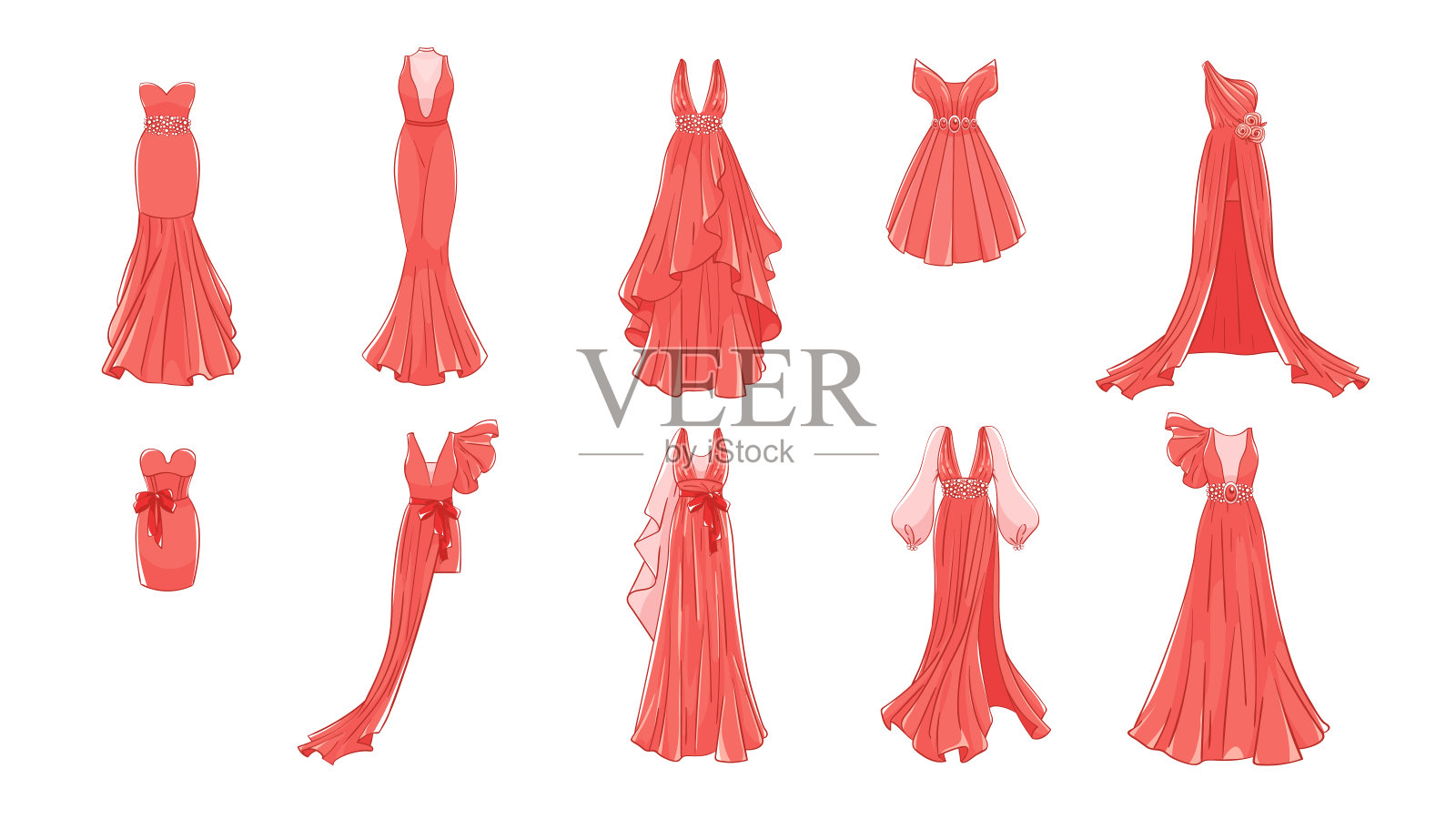 一套不同的衣服。插画图片素材