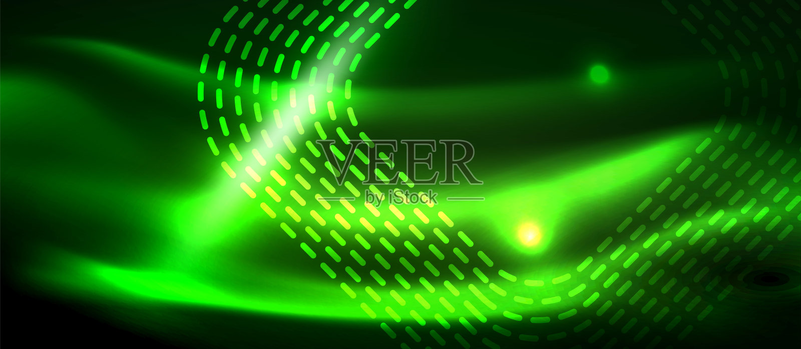 黑暗的背景与霓虹灯发光的元素，闪亮的运动概念插画图片素材