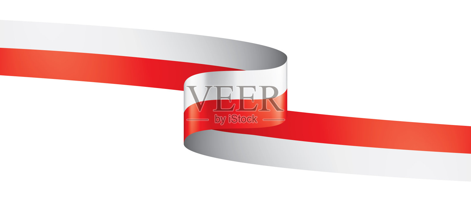 波兰国旗，矢量插图在白色的背景插画图片素材