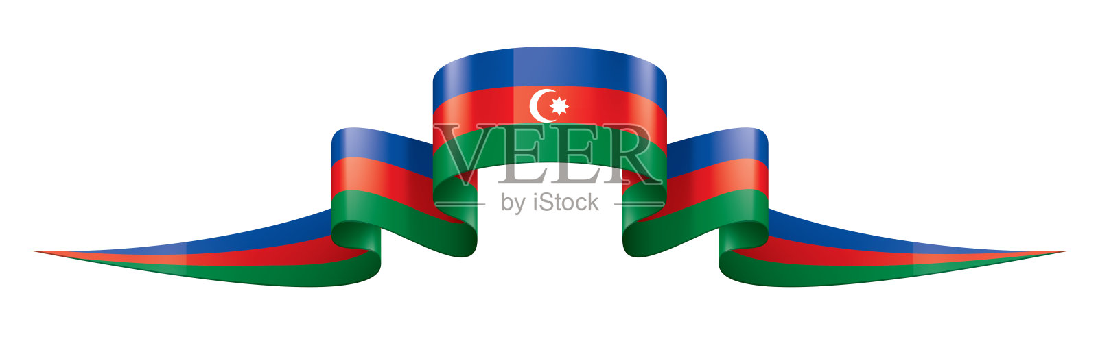 阿塞拜疆国旗，矢量插图在白色的背景插画图片素材