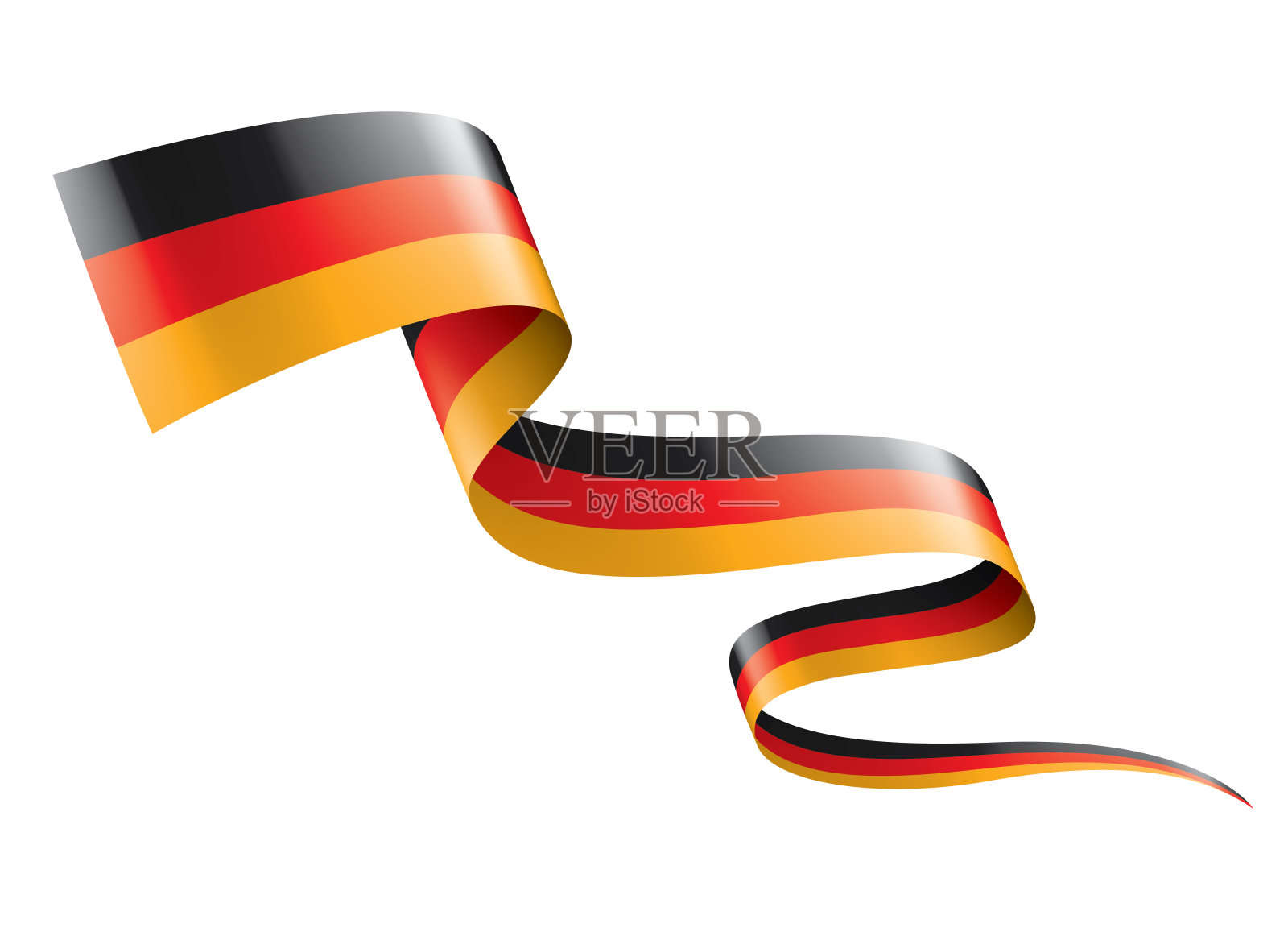 德国国旗，矢量插图在白色的背景插画图片素材