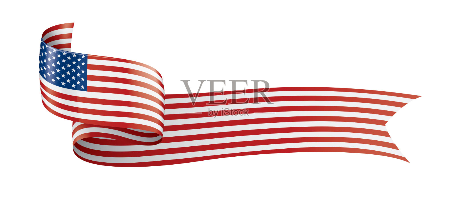 美国国旗，矢量插图上的白色背景设计元素图片