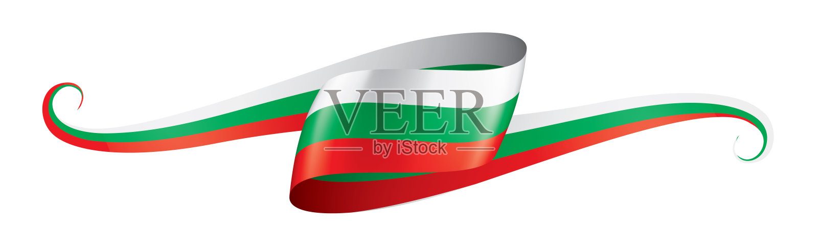 保加利亚国旗，矢量插图在白色的背景插画图片素材