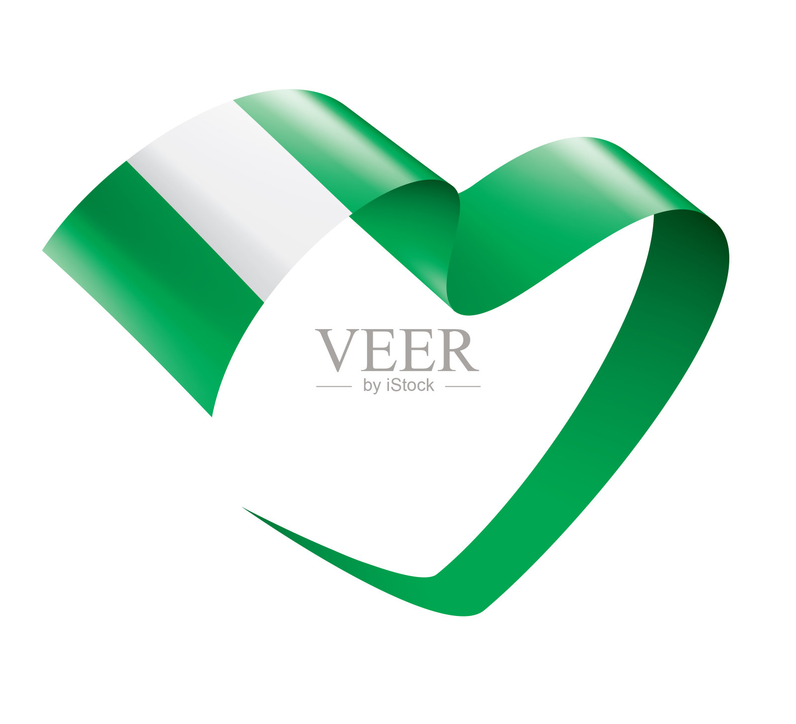 尼日利亚国旗，矢量插图在白色的背景。插画图片素材