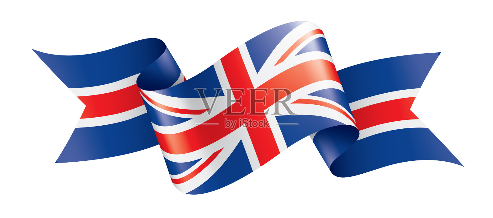 英国国旗，矢量插图在白色的背景设计元素图片