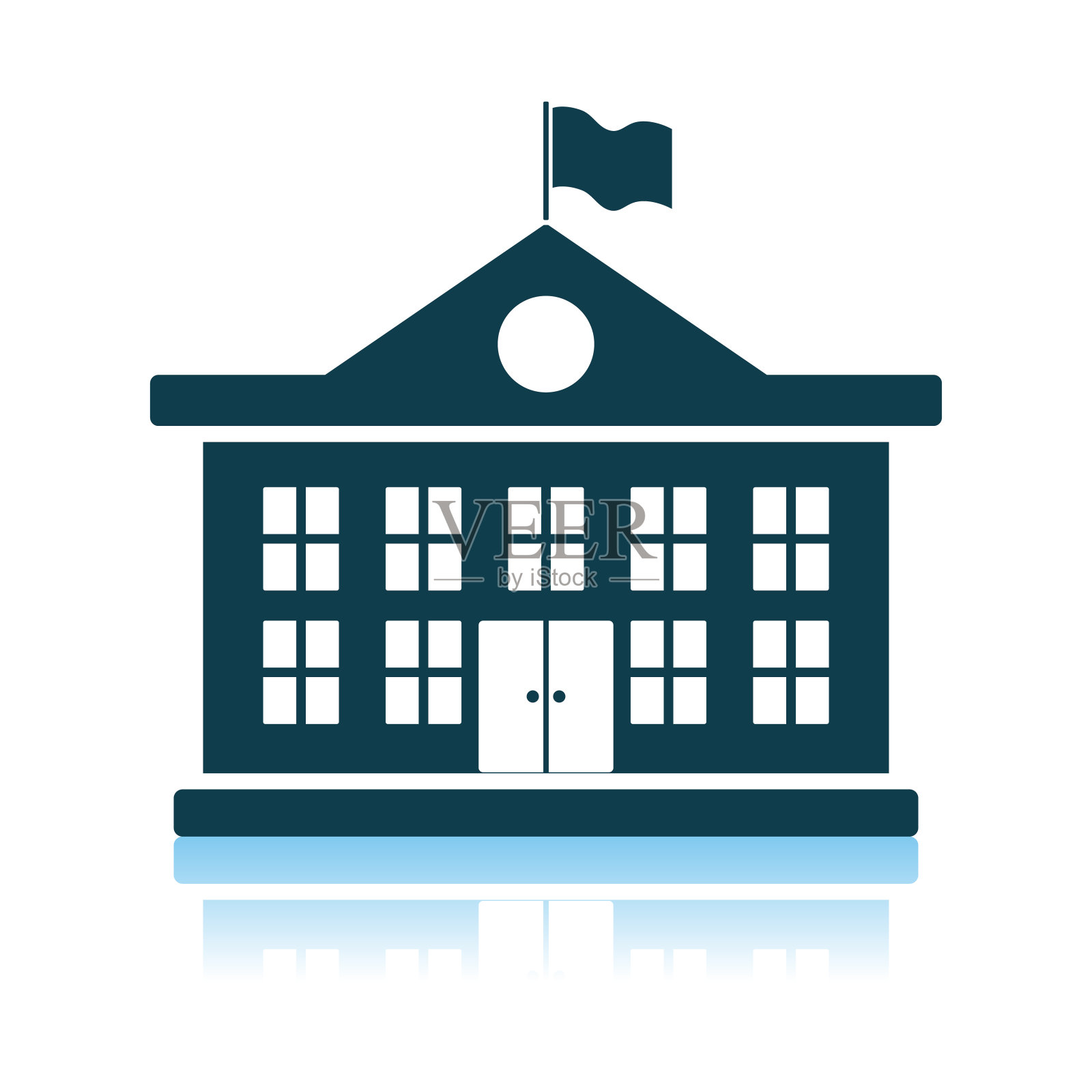 学校建筑图标插画图片素材