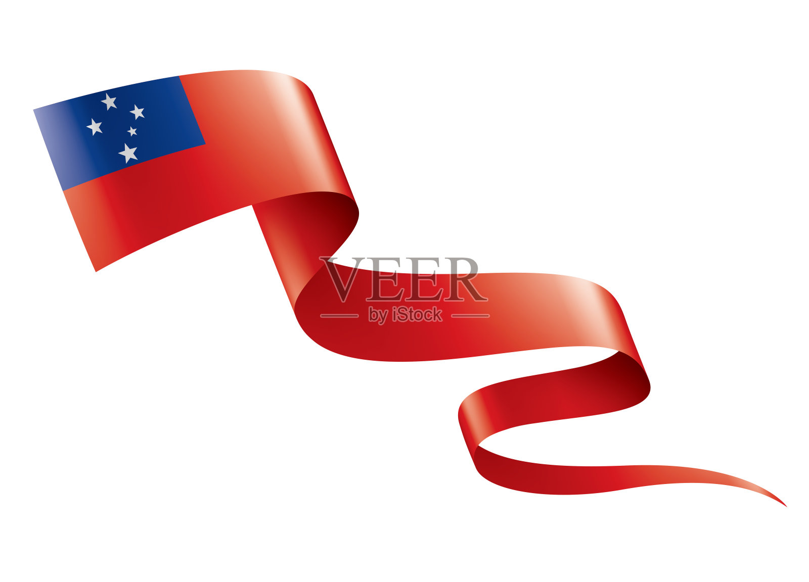 萨摩亚国旗，矢量插图在白色的背景。插画图片素材