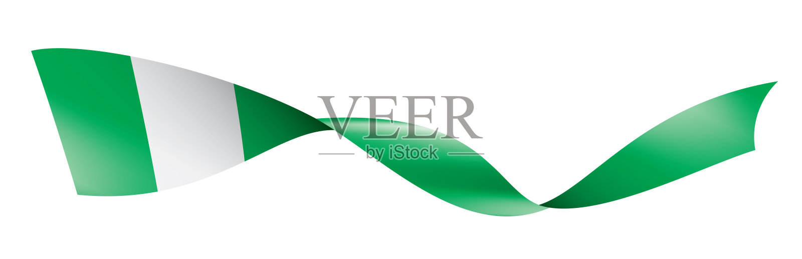 尼日利亚国旗，矢量插图在白色的背景。插画图片素材