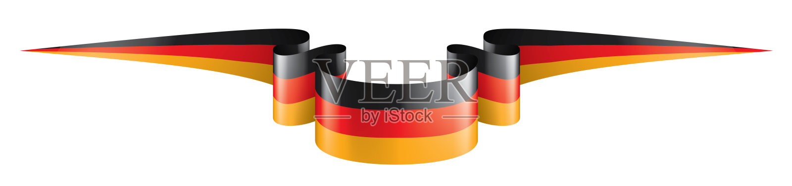 德国国旗，矢量插图在白色的背景插画图片素材