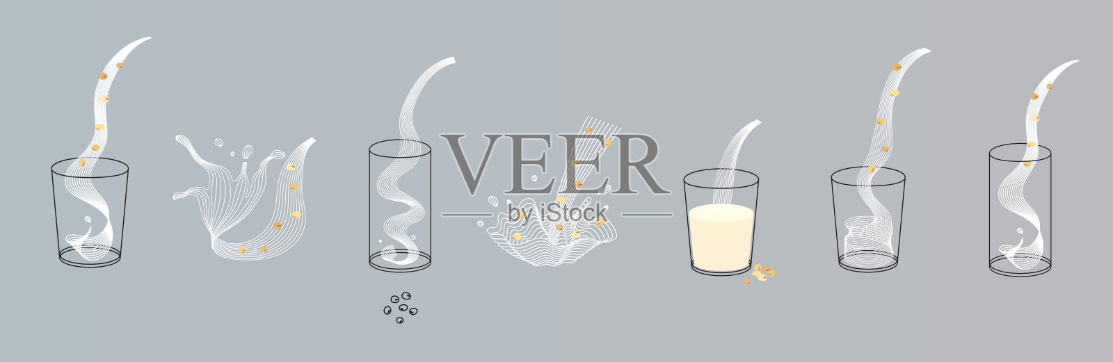 矢量杯豆浆和大豆插画图片素材