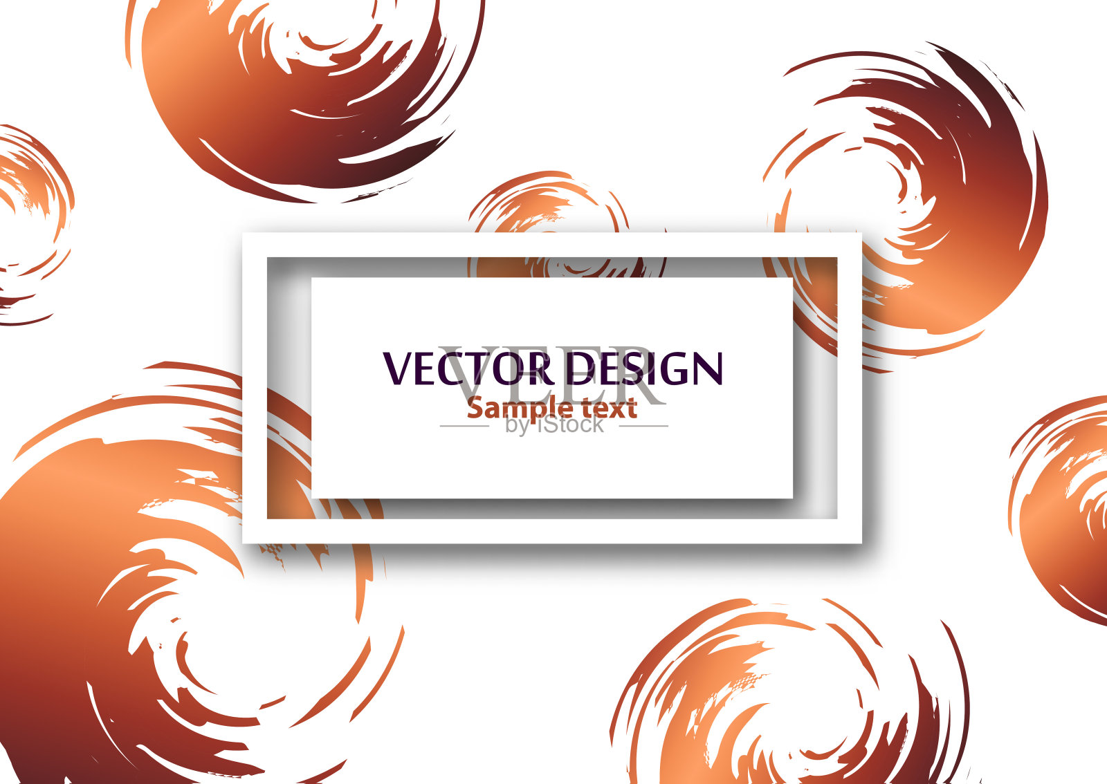 在白色的背景上，用画笔在明亮的渐变颜色中描边。公司的企业身份模板。插画图片素材