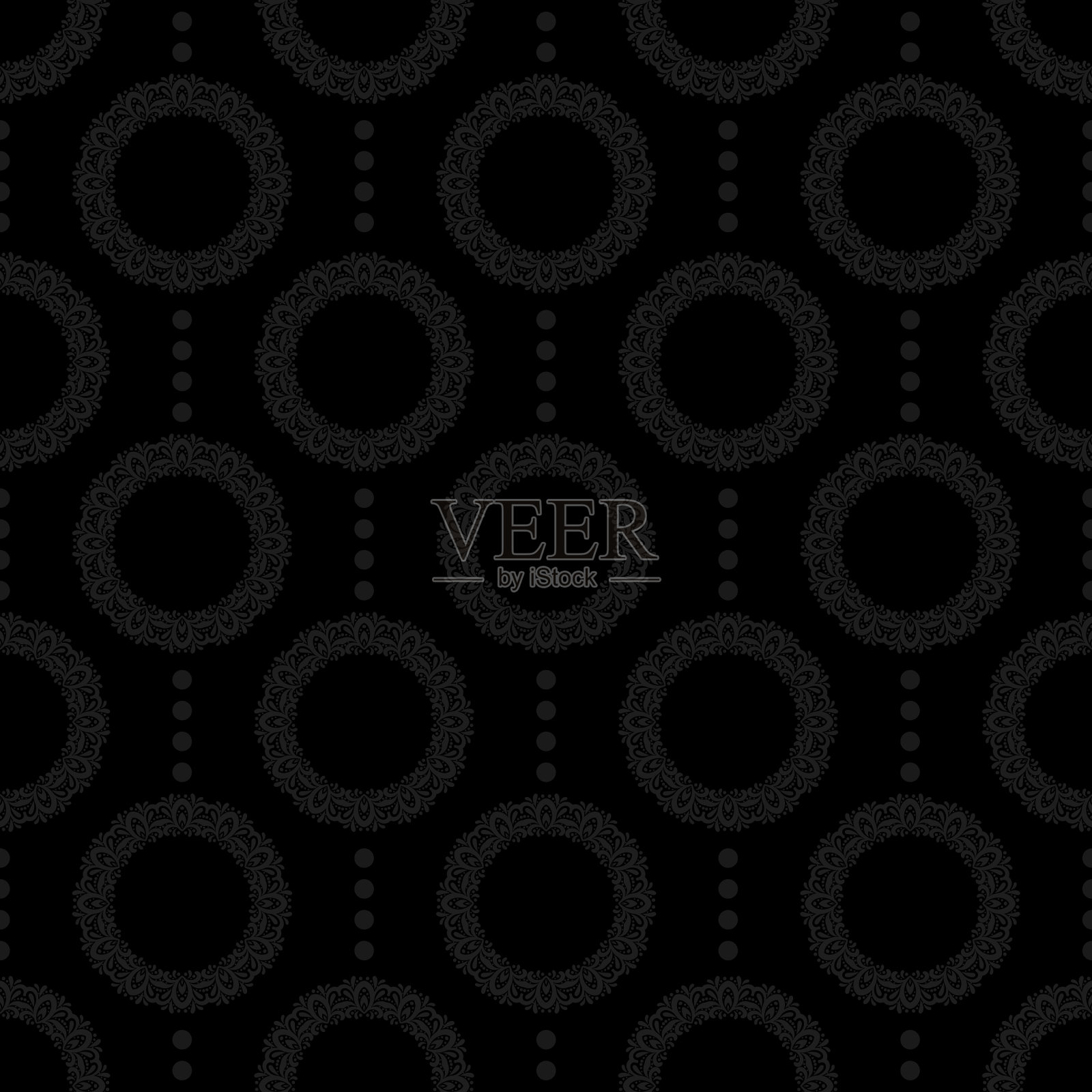 无缝图案与装饰元素。矢量插图。插画图片素材