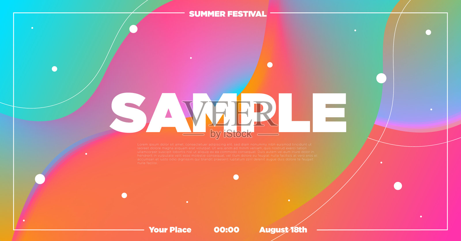 封面设计模板。抽象梯度波背景插画图片素材