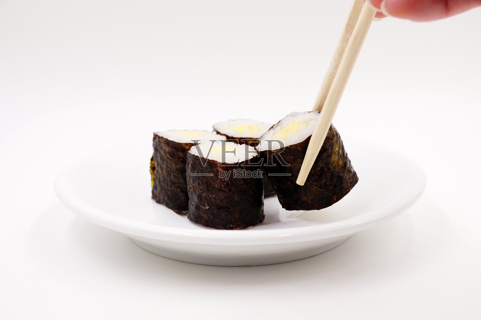 玉竹寿司，鸡蛋寿司卷照片摄影图片