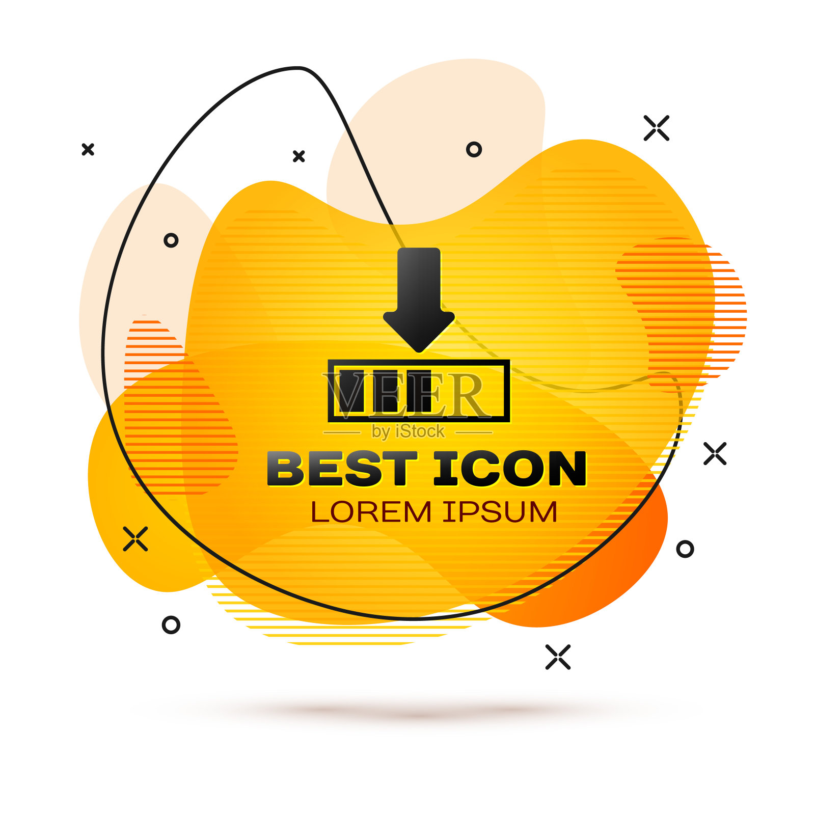 黑色加载图标隔离在白色背景。下载进行中。进度条图标。液颜色的旗帜。矢量图图标素材