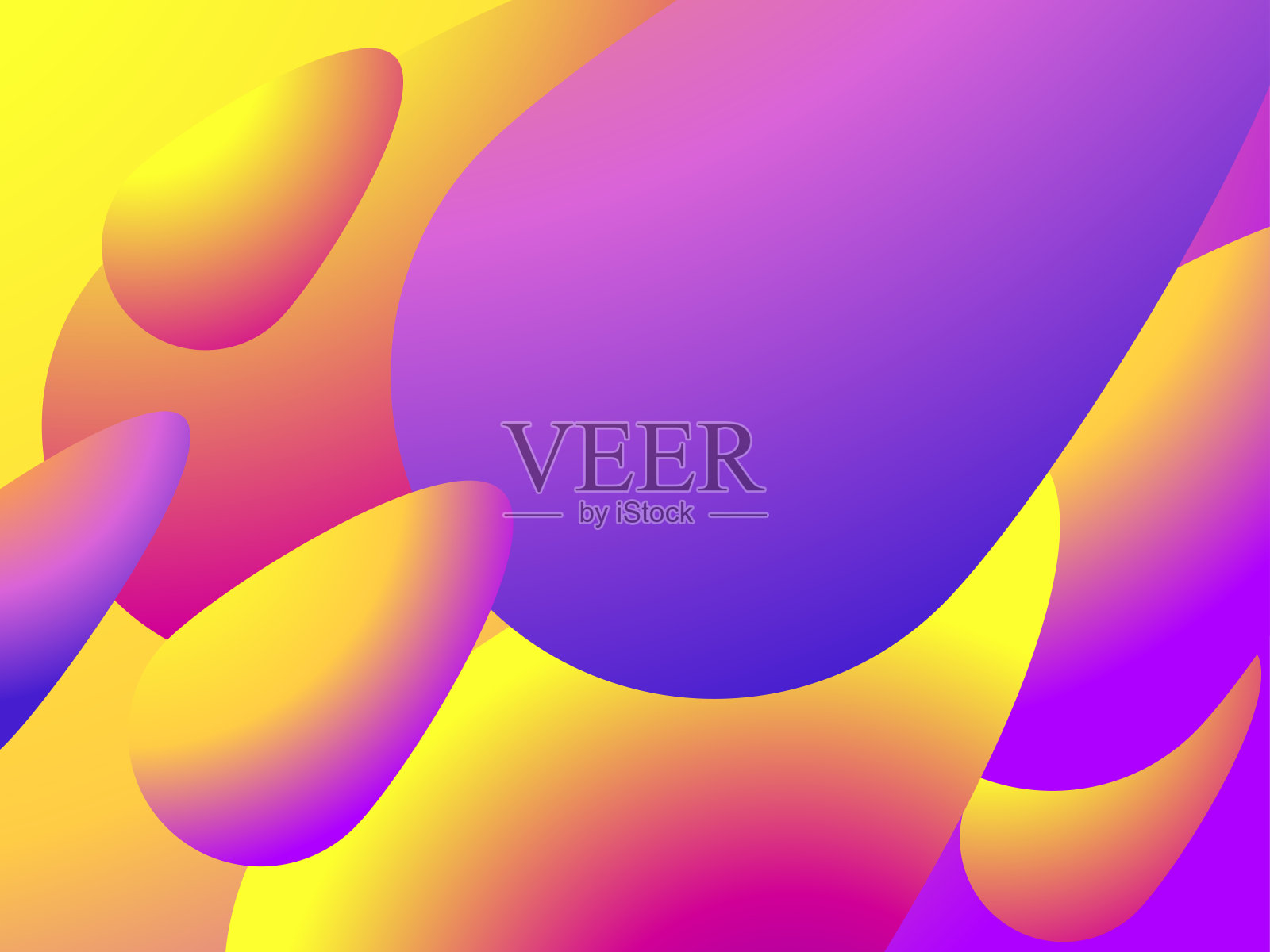 五颜六色的液体的形状。流体的概念设计。抽象几何梯度背景。矢量图插画图片素材