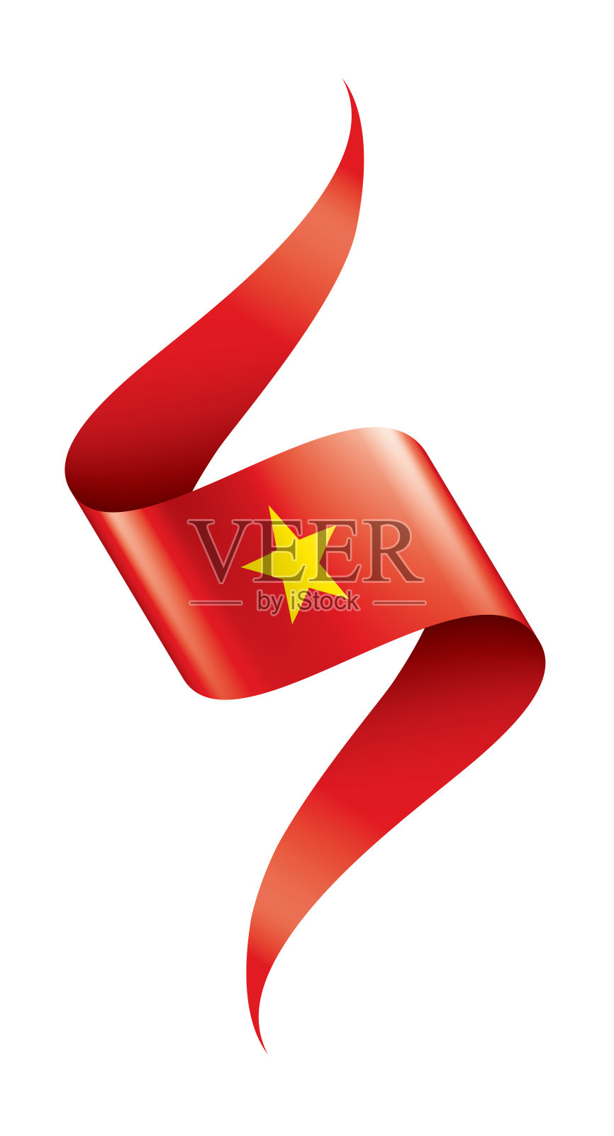 越南国旗，白色背景矢量插图插画图片素材