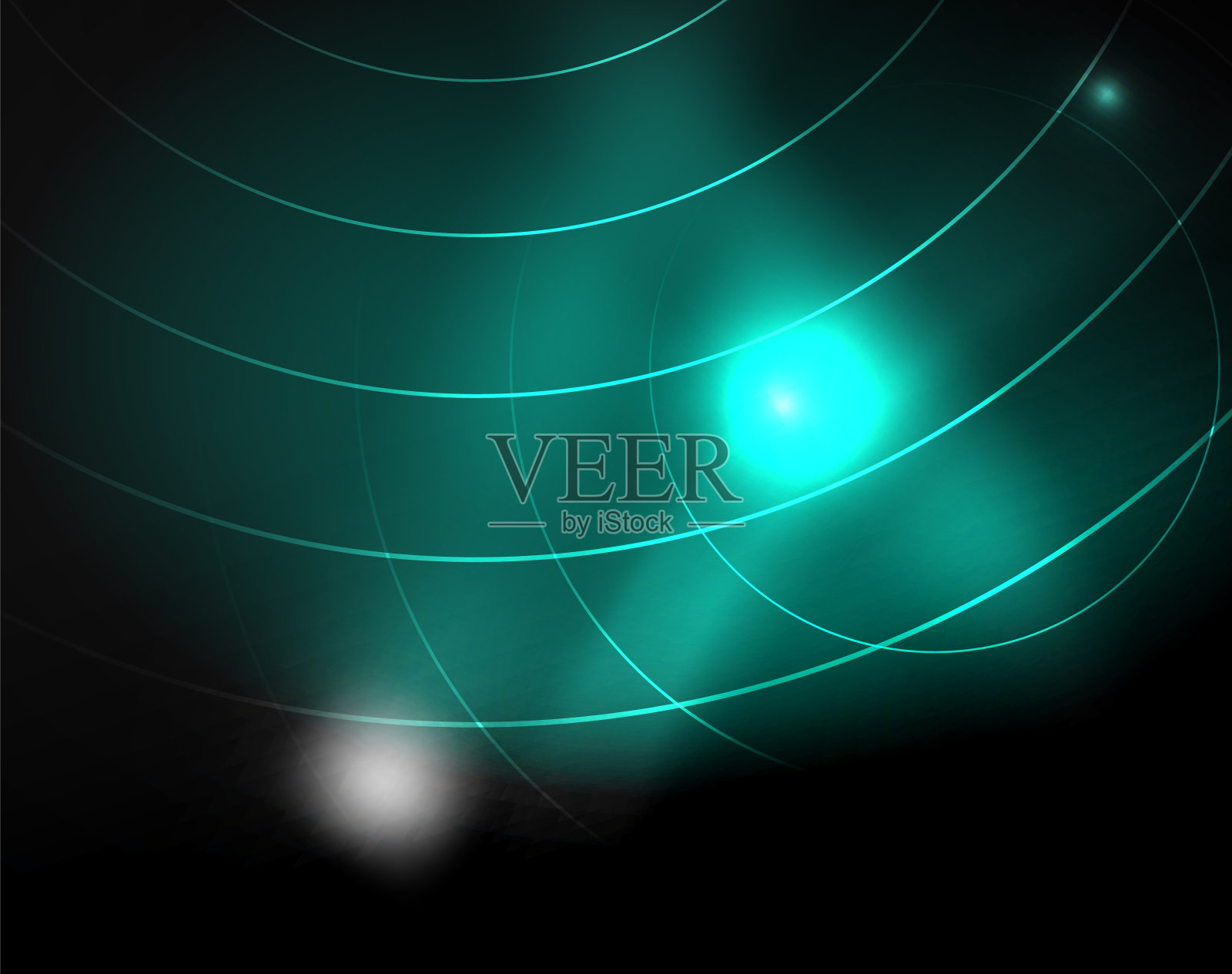 暗色空间与霓虹灯发光灯抽象的背景插画图片素材