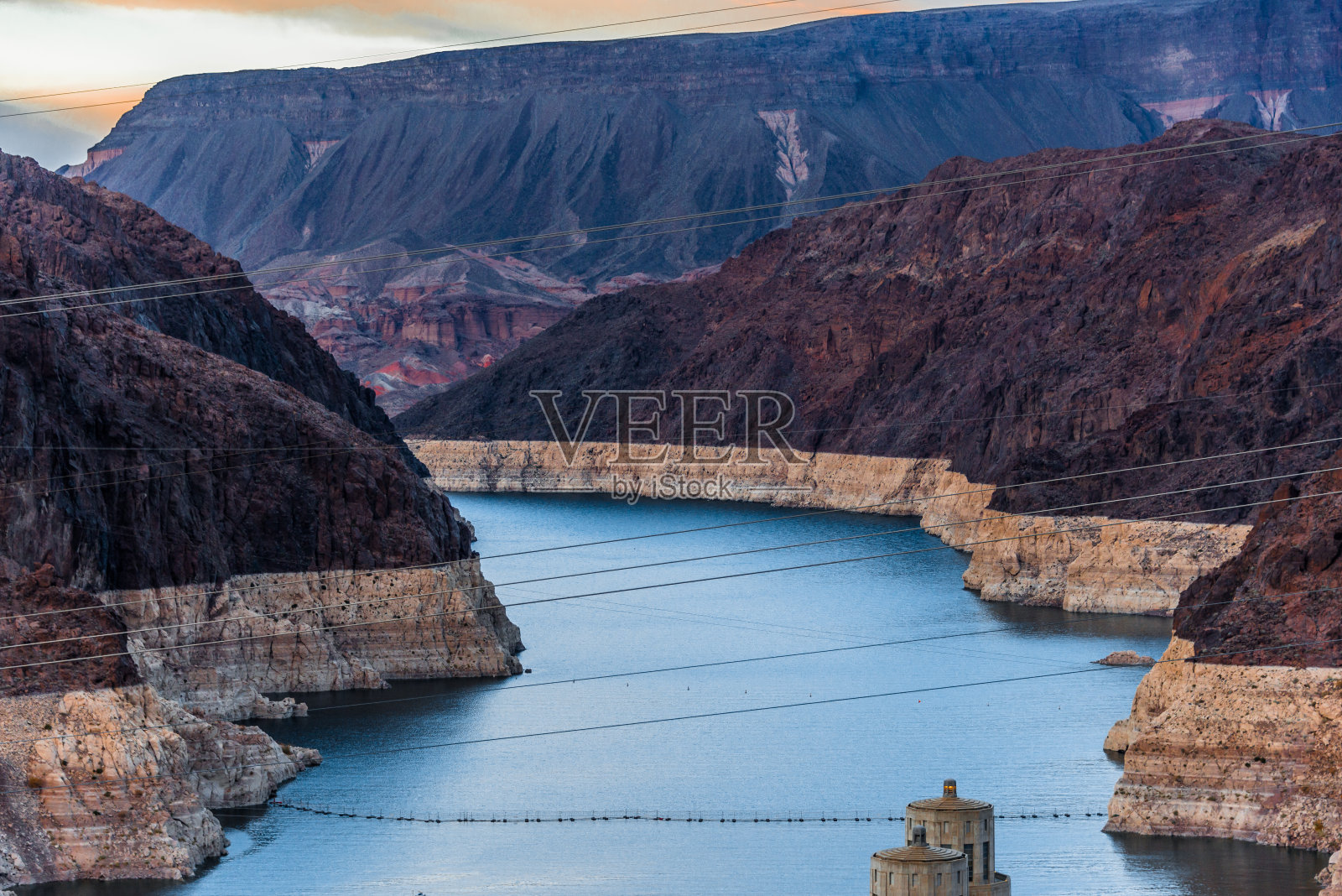 米德湖和进水塔照片摄影图片