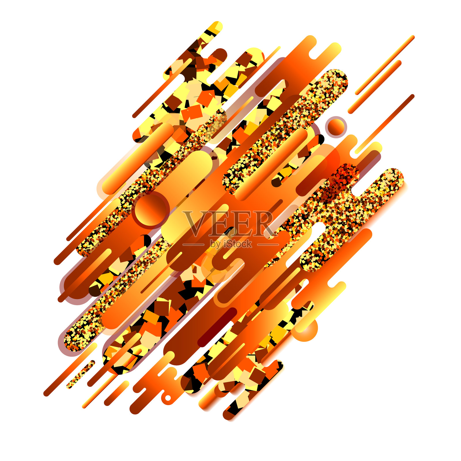 抽象的现代构图背景与丰富多彩的原创元素。矢量图插画图片素材