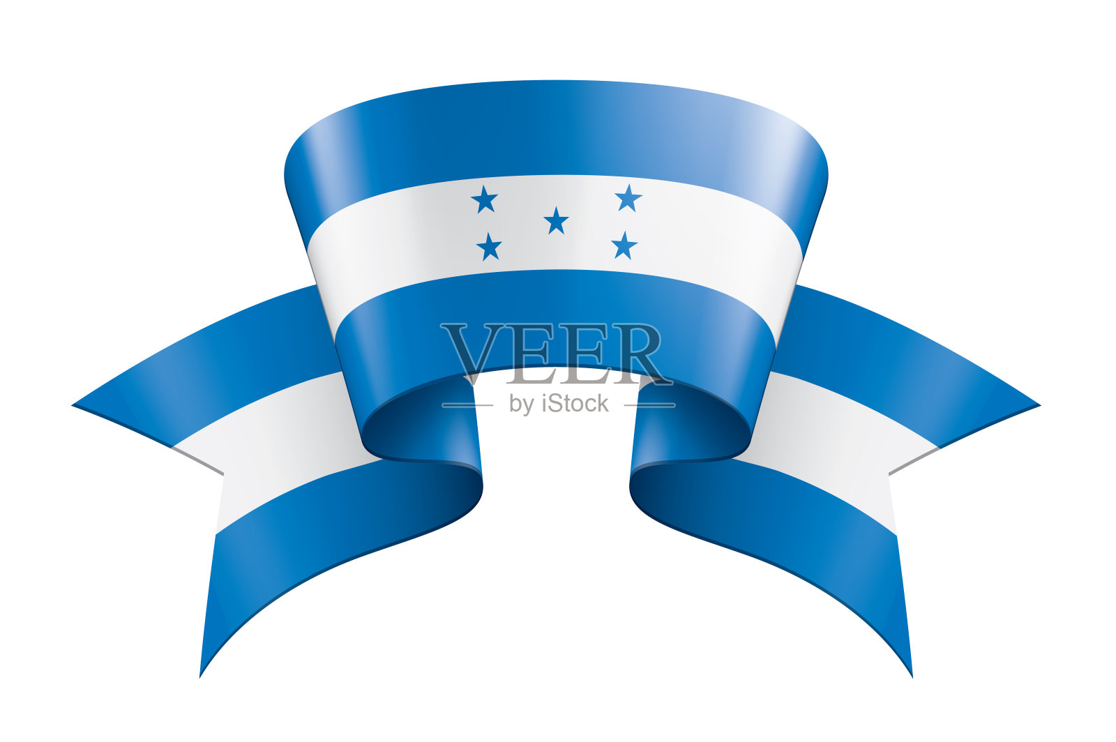 洪都拉斯国旗，矢量插图上的白色背景设计元素图片