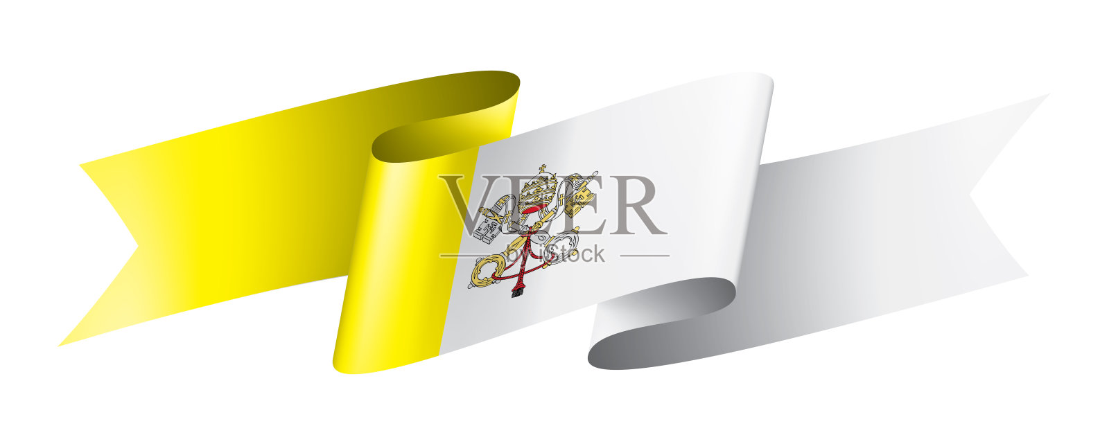 梵蒂冈国旗，白色背景上的矢量插图设计元素图片