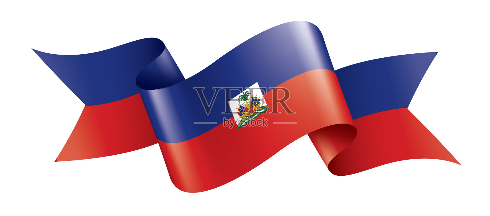 海地国旗，矢量插图在白色的背景插画图片素材