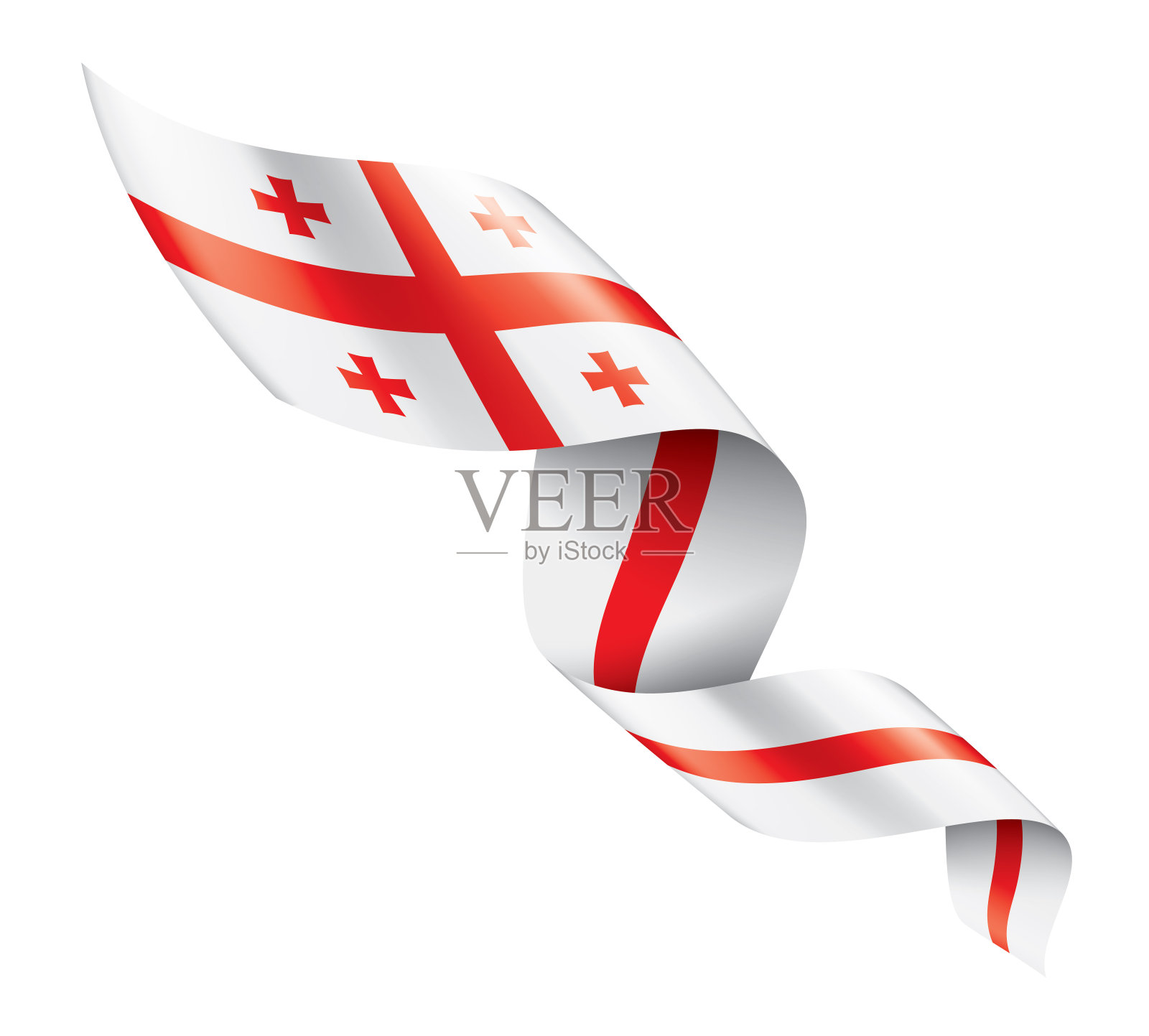 乔治亚旗，白色背景上的矢量插图设计元素图片