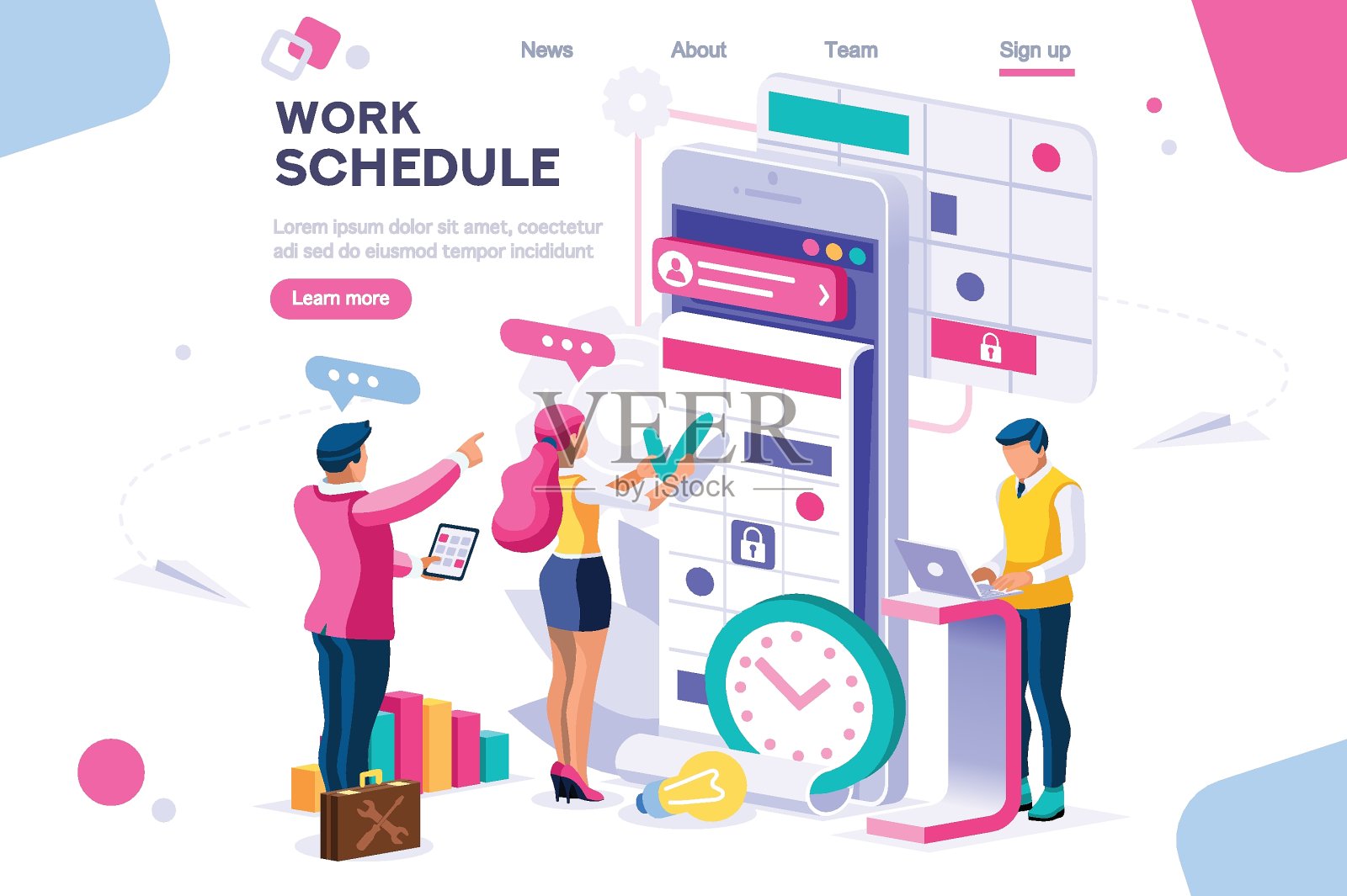 日历约会聊天图标矢量插画图片素材