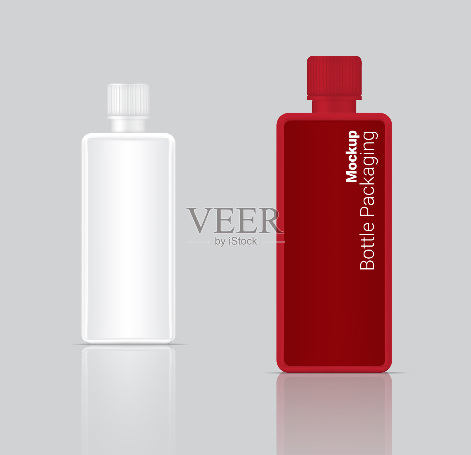 三维模拟现实瓶化妆品或护肤产品包装的背景插图插画图片素材