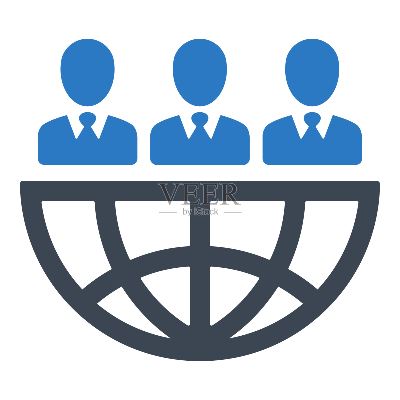 全球会议矢量平面图标图标素材