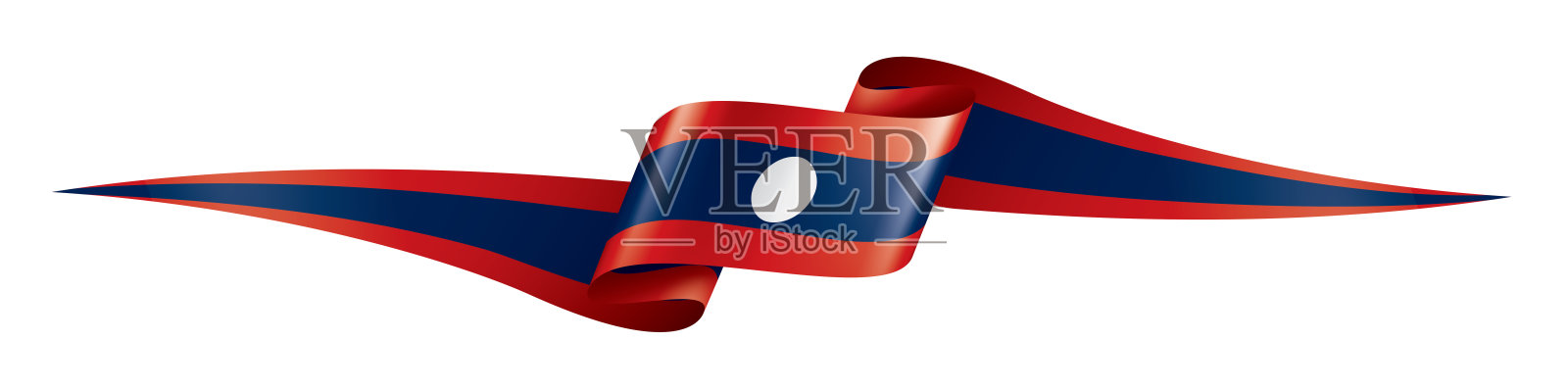 老挝国旗，矢量插图在白色的背景插画图片素材