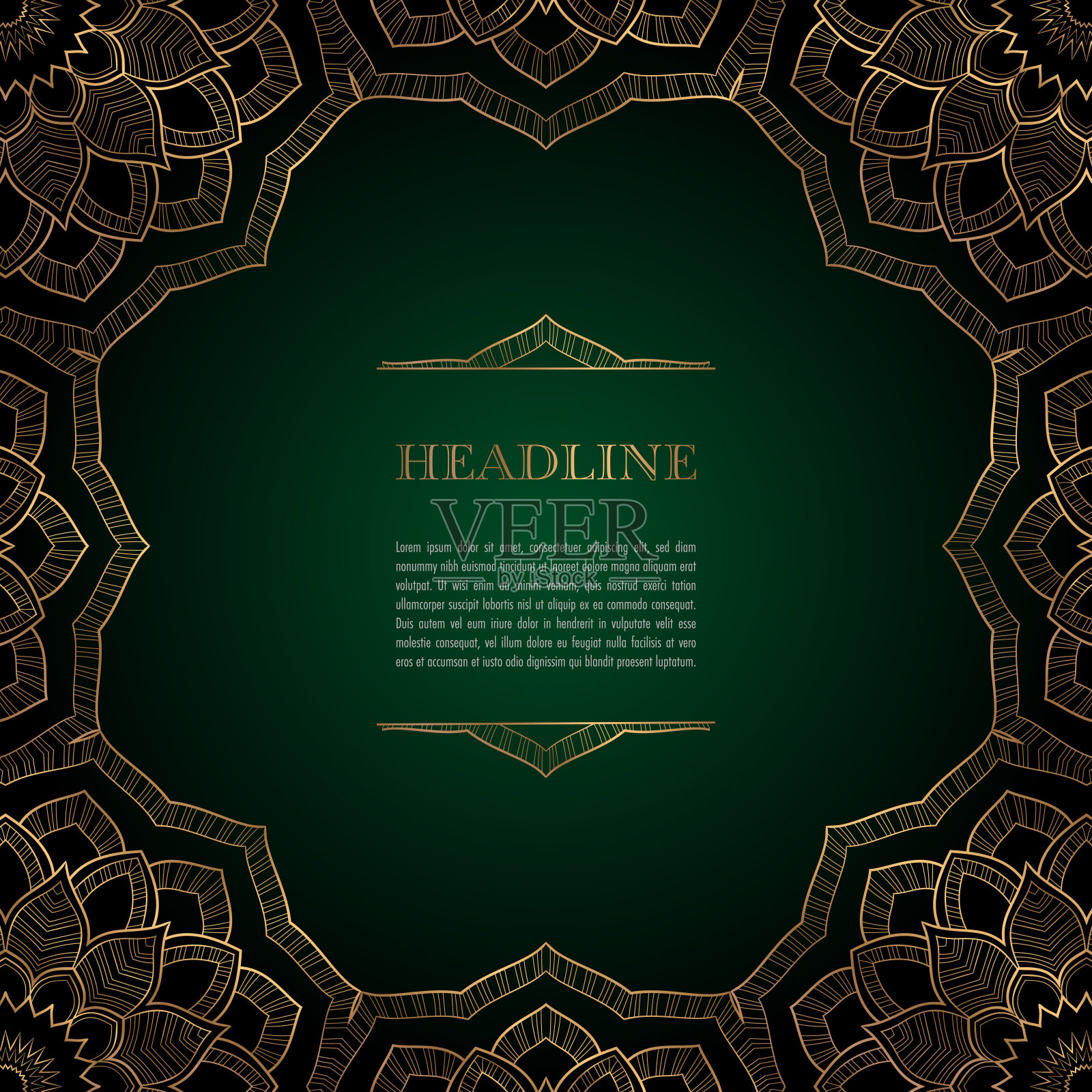 金色的装饰框设计模板素材