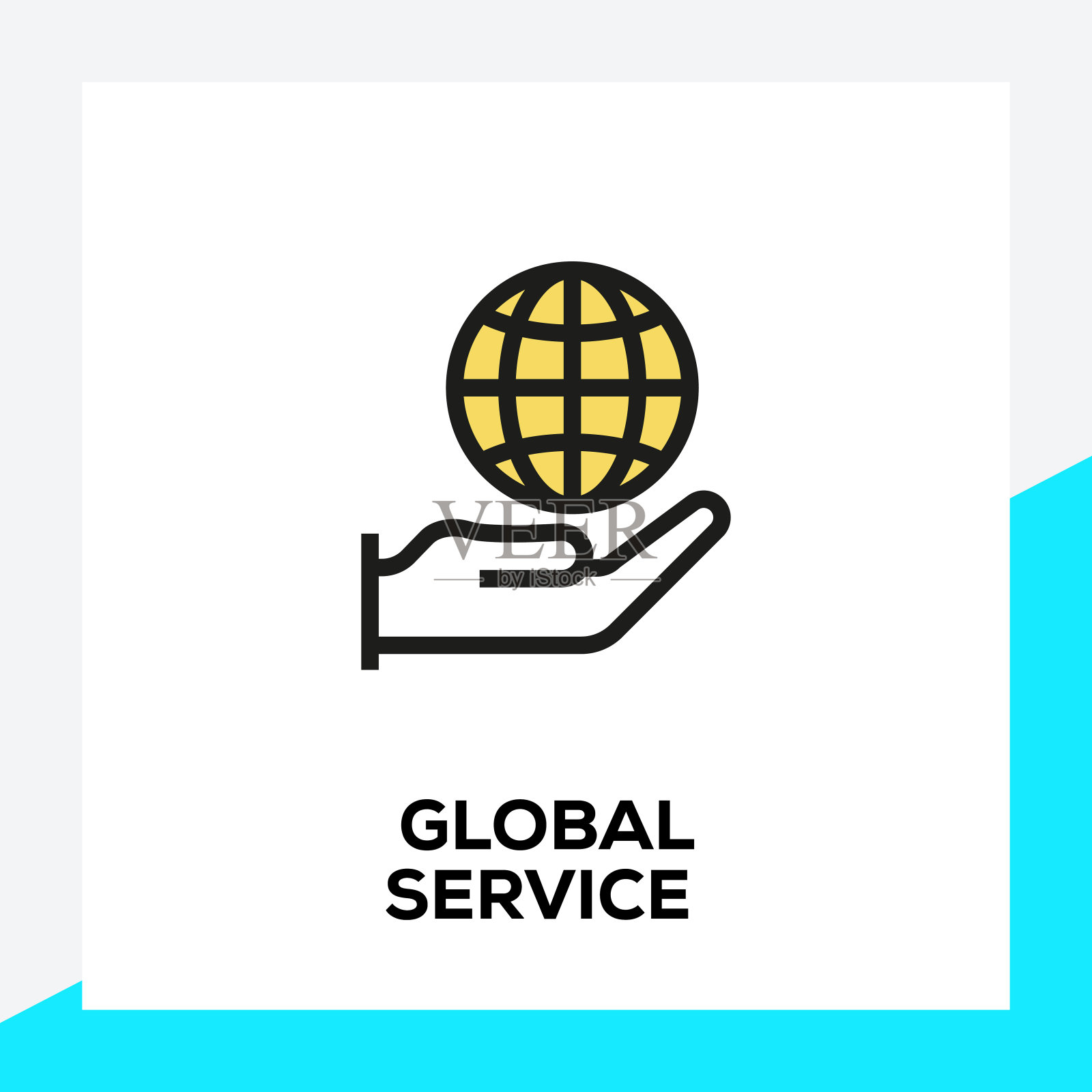 全局服务线路图标集插画图片素材