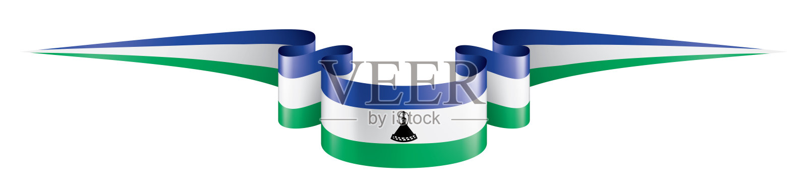 莱索托国旗，白色背景上的矢量插图设计元素图片