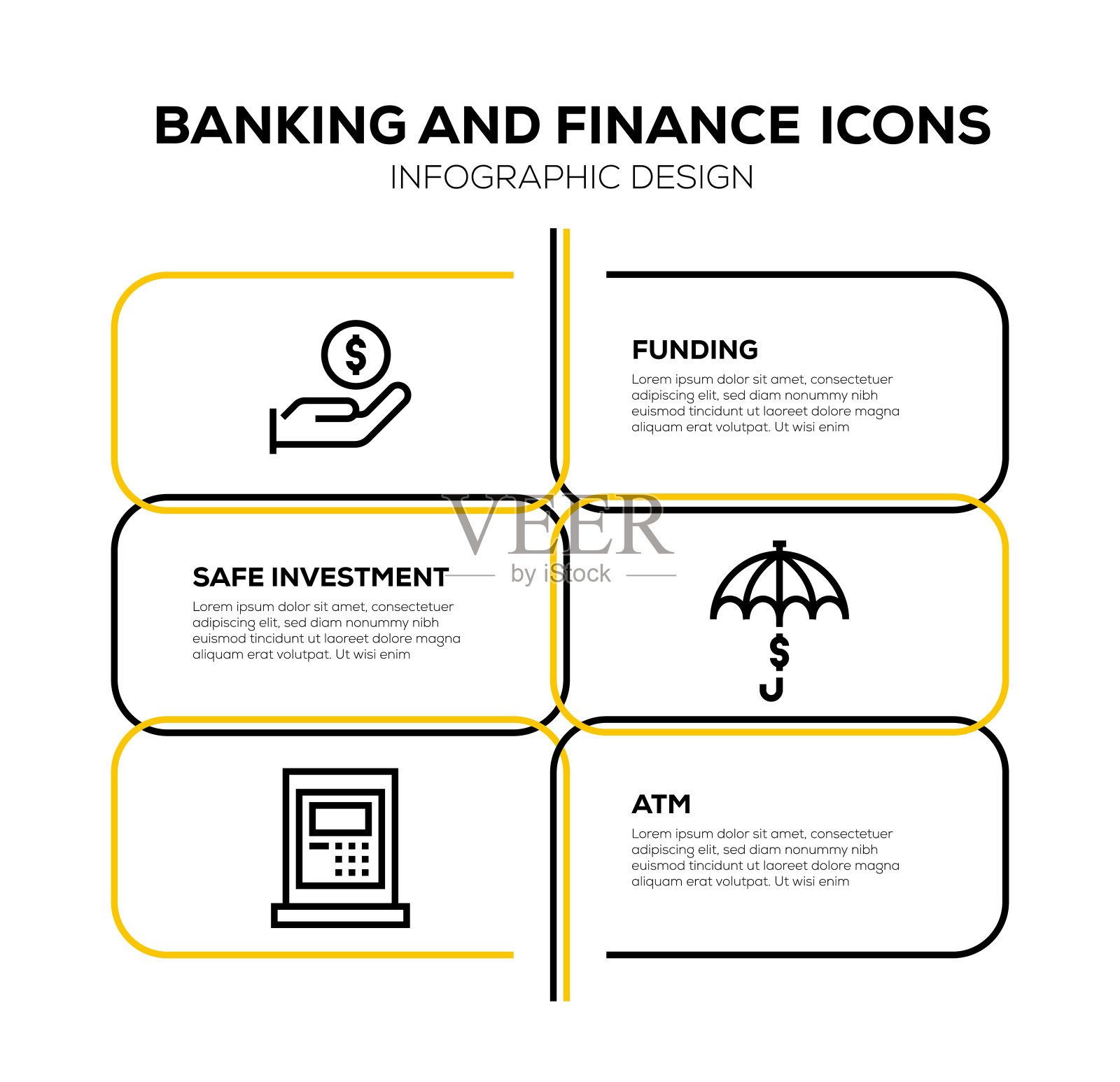 银行和金融图标集图标素材