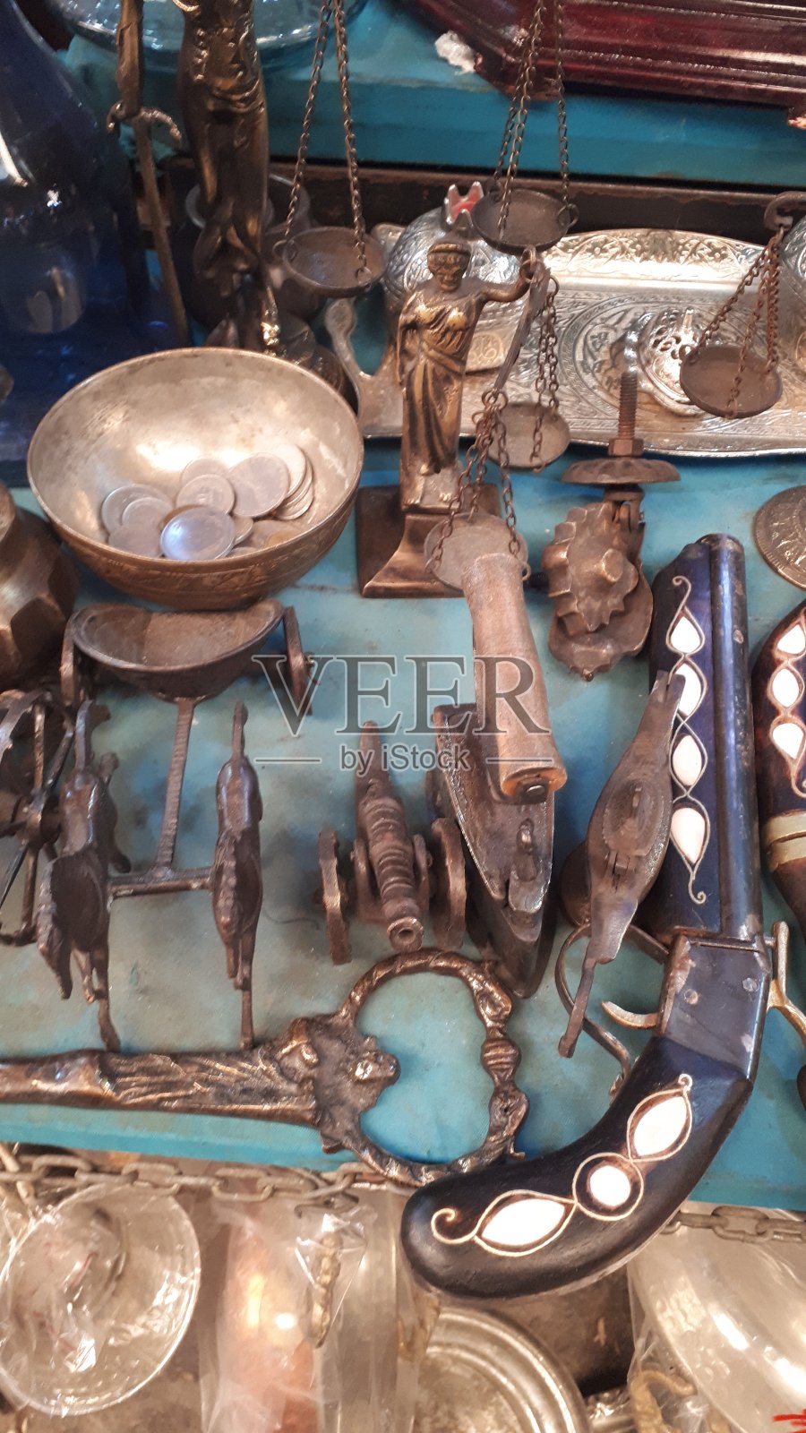 采购产品铜加工艺术，加齐安泰普铜匠市场，旧铜项目，古董照片摄影图片