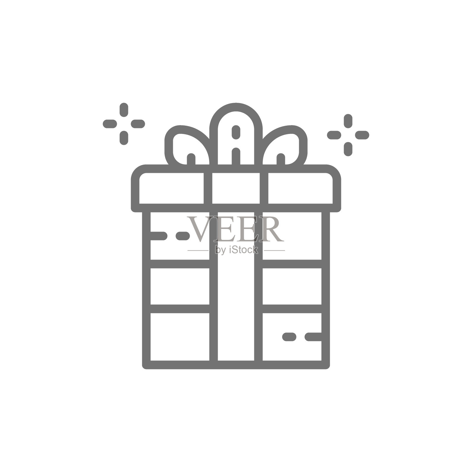 礼盒，节日包装，派对盒线图标。插画图片素材