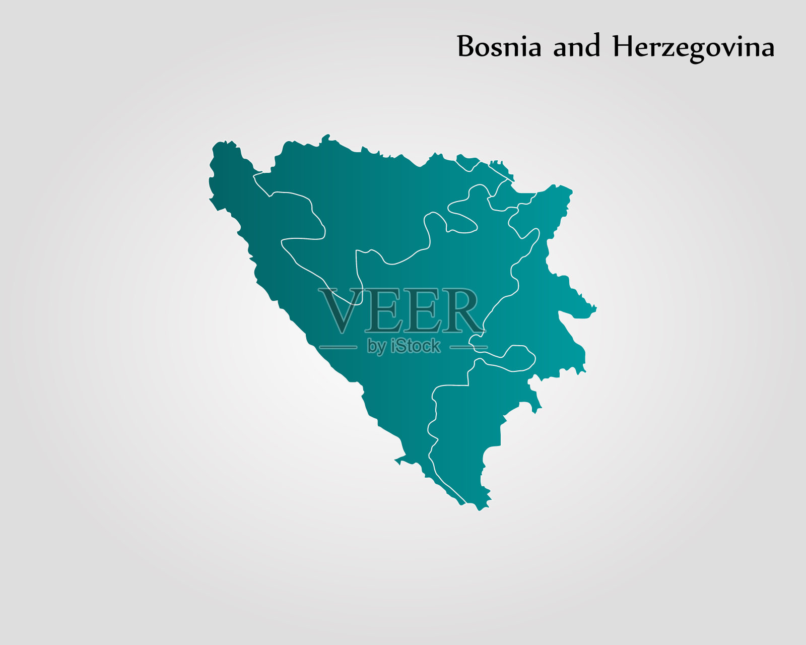 波斯尼亚和黑塞哥维那地图插画图片素材