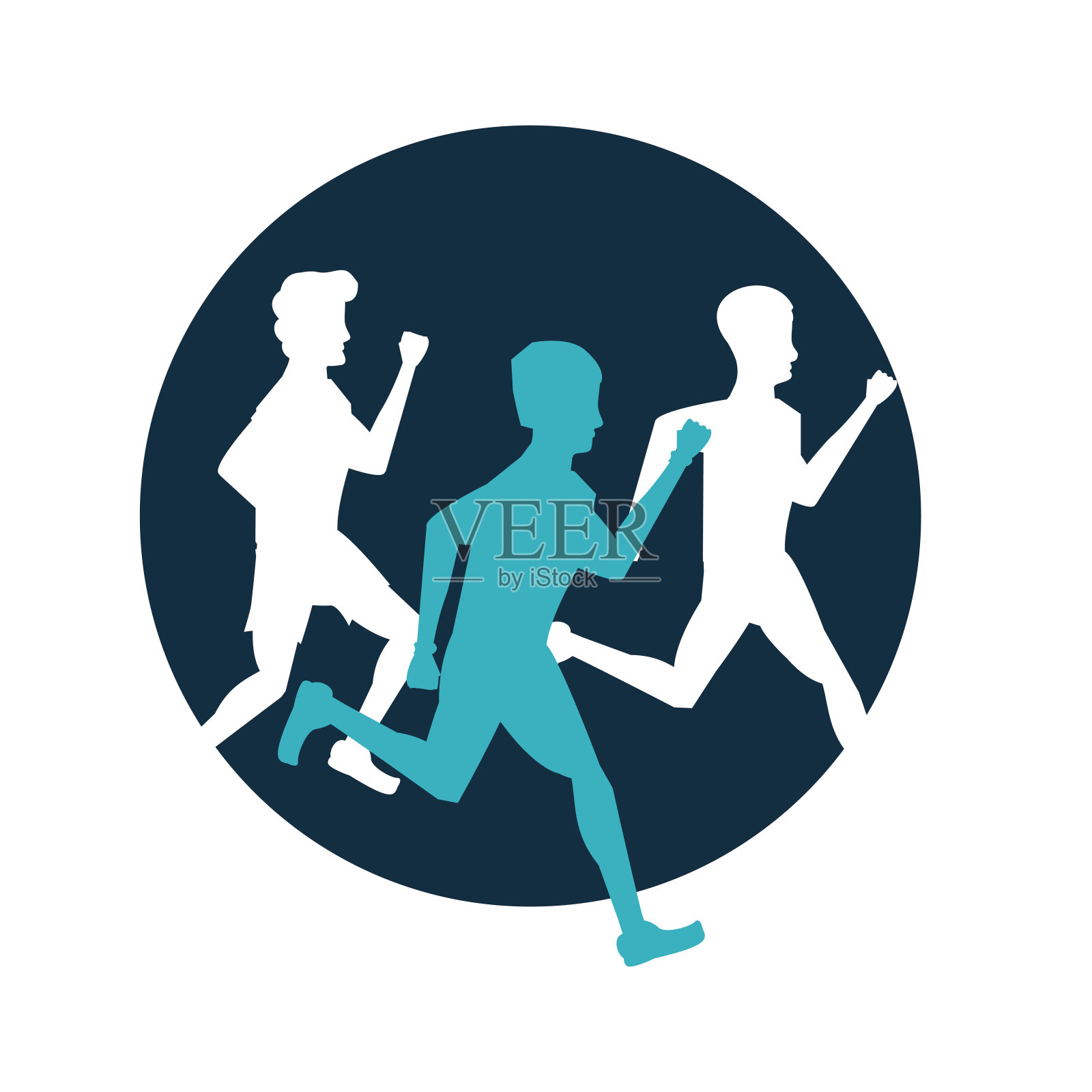 健身男人跑步插画图片素材