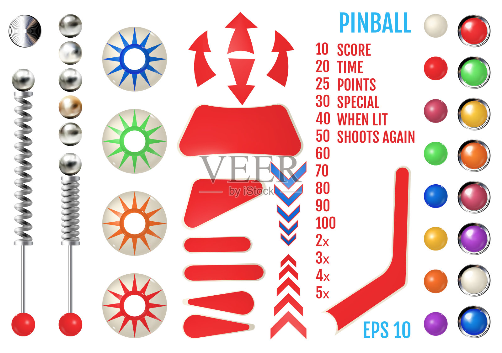 弹球元素。插画图片素材