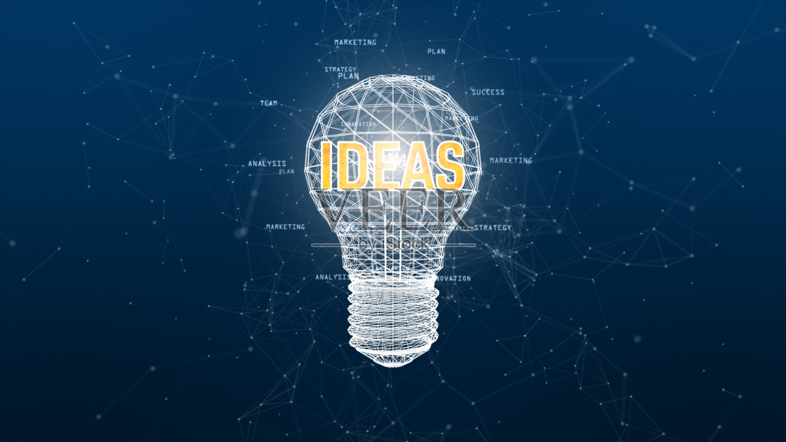 技术数据网与数码灯在蓝色背景上的创意照片摄影图片